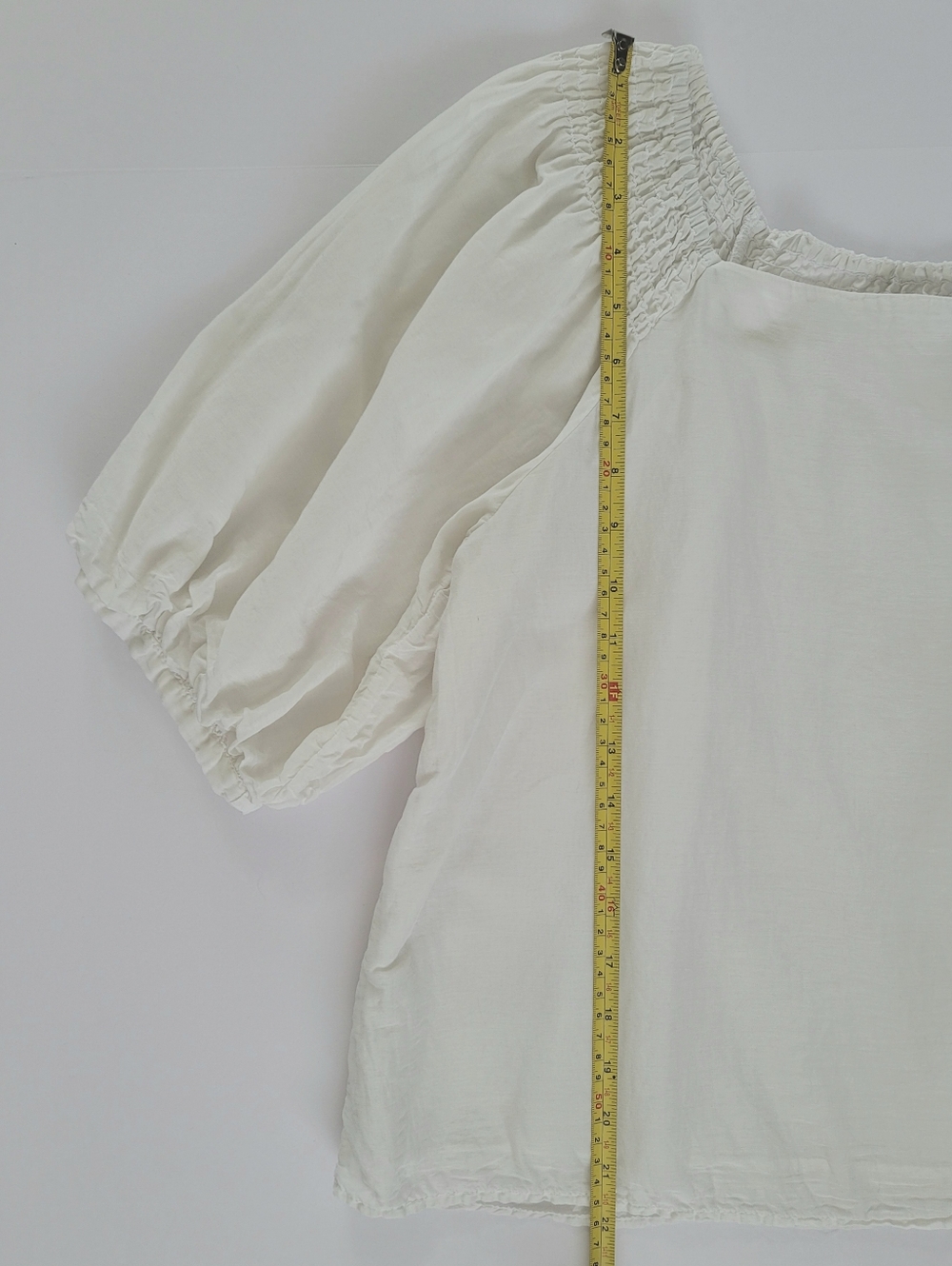 Velvet by Graham & Spencer Jolene Silk Cotton White Top, M, Boho Luxe Bardot - Picture 6 of 10